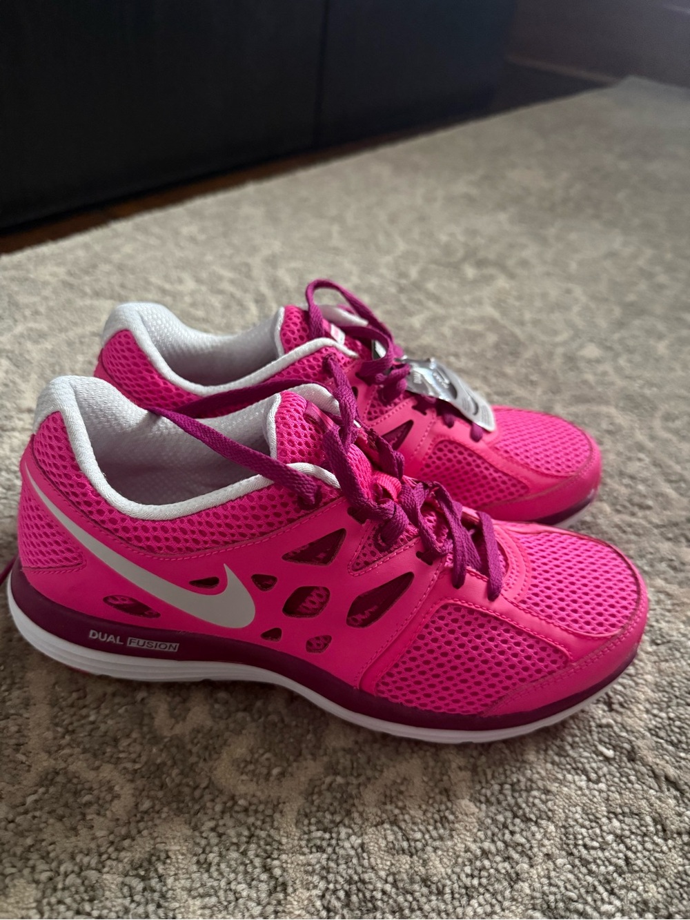 Nike Women's Athletic Running Shoes - Hot Pink - Picture 3 of 5